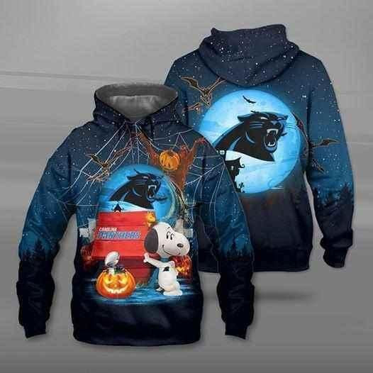 Snoopy Carolina Panthers Pumpkin Halloween Fans 3d All Over Designed Hoodie