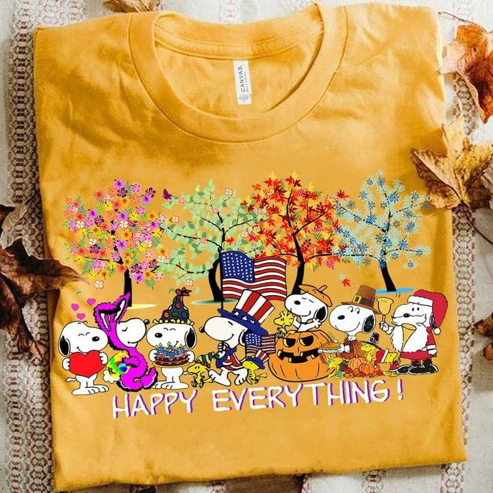 Snoopy Happy Everything Valentino Easter Independence Halloween Christmas Tshirt