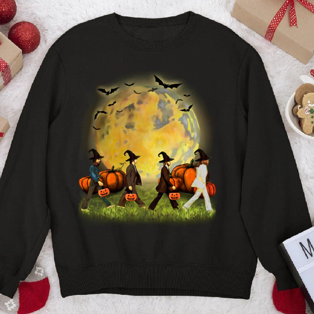 The Beatles Go Trick Or Treat Abbey Road Pumpkins Halloween Sweatshirt
