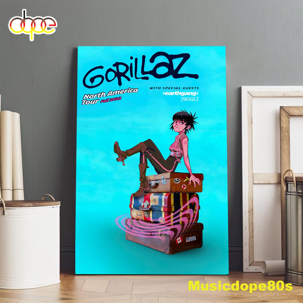 Gorillaz Tour Dates 2022-2023, Gorillaz Are Coming Poster Canvas