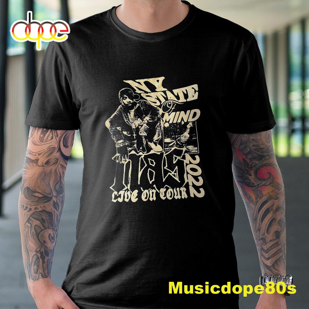 Wu-tang Clan New York State Of Mind Nas Live On Tour 2022 Tshirt