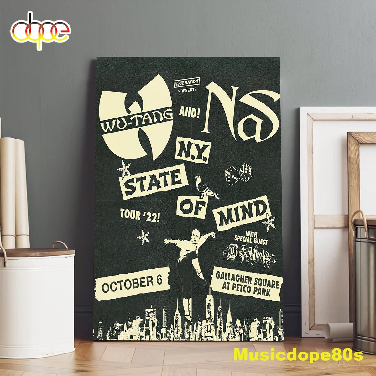 Wu-tang Clan New York State Of Mind Tour With Nas & Busta Rhymes On 10/6 Beach Poster Canvas
