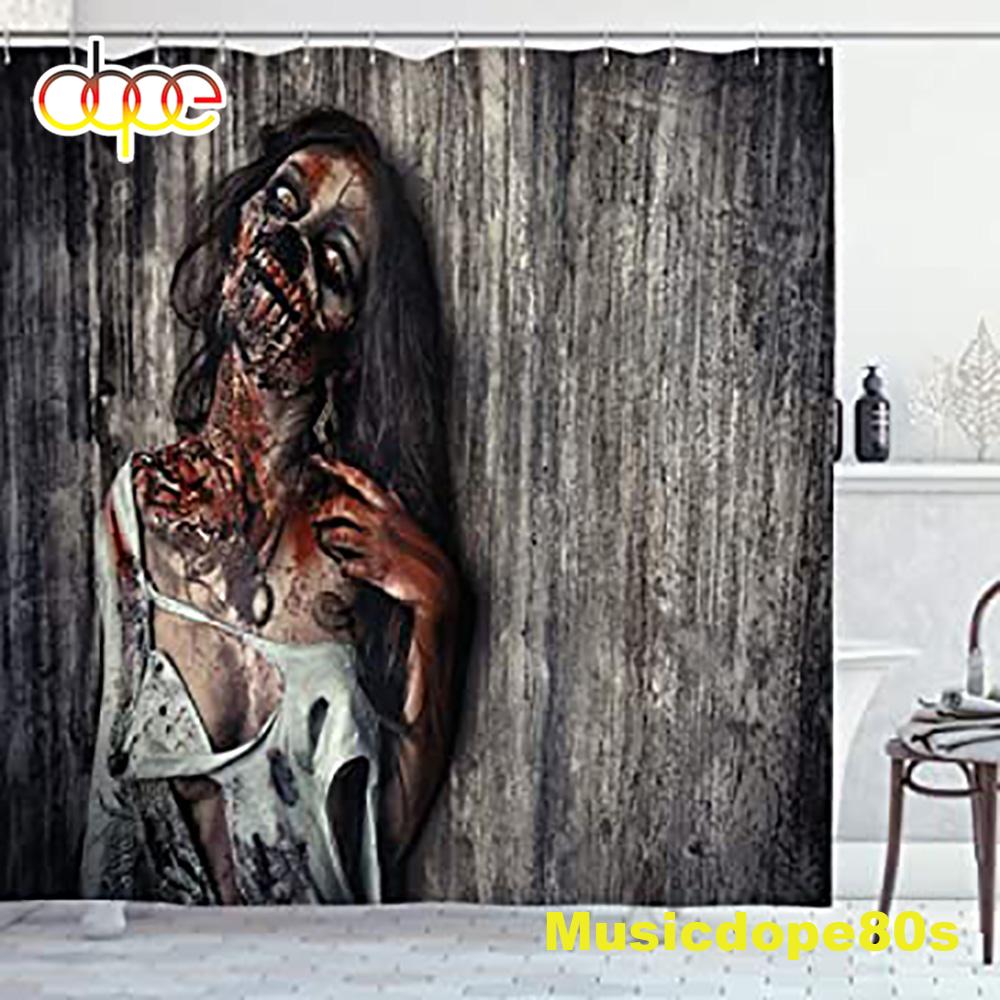 Ambesonne Zombie Angry Dead Woman Halloween Shower Curtain