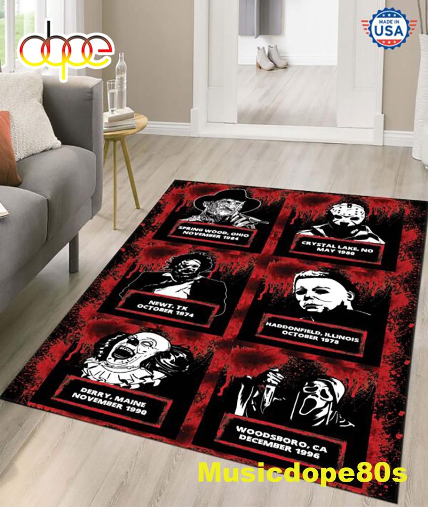 Bloody Horror Characters Halloween 2022 Rug Capet