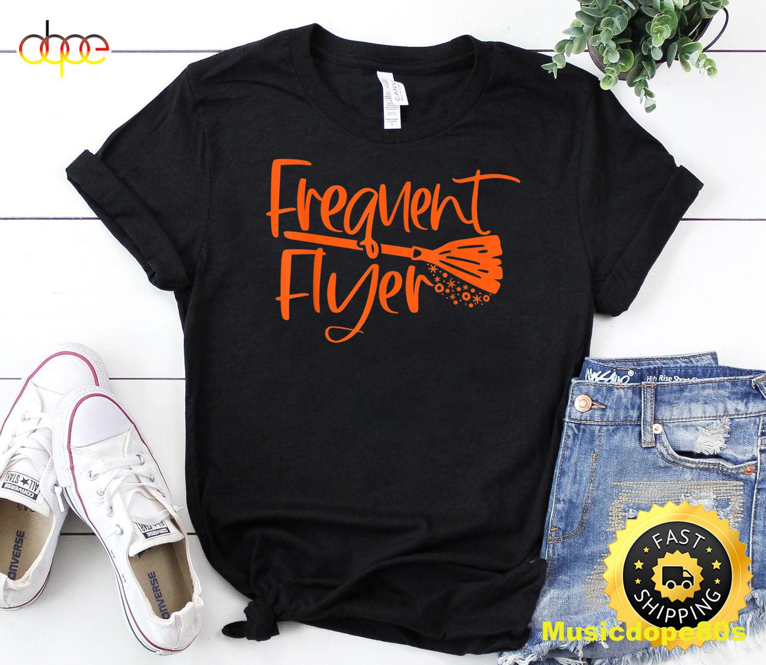 Cute Broomstick Frequent Flyer Witch Halloween T Shirt