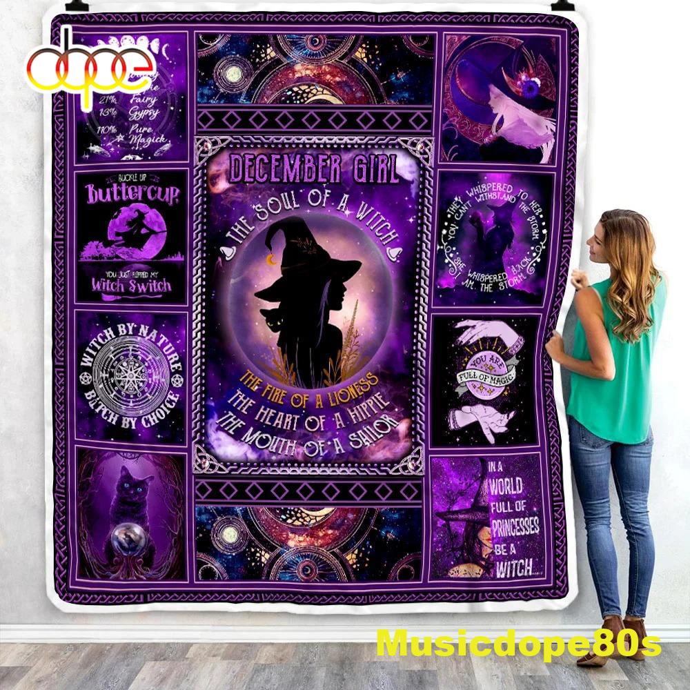 December The Soul Of A Witch Halloween Sofa Fleece Throw Blanket