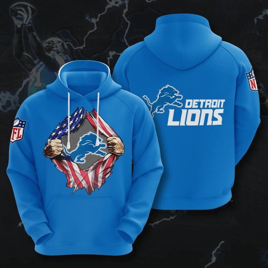 Detroit Lions 3D Football All Over Print Hoodie