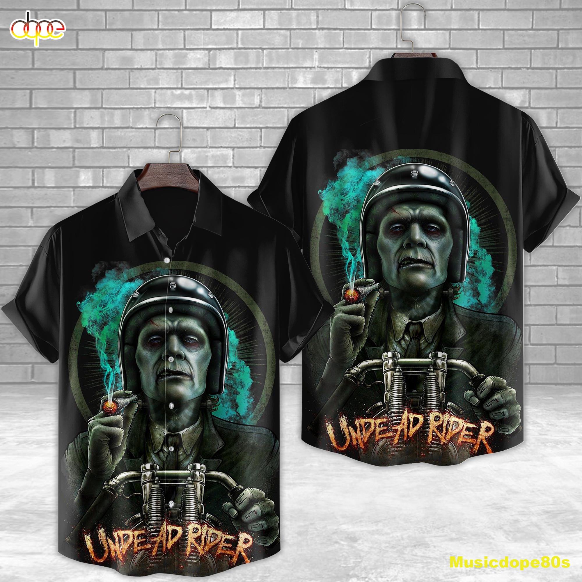 Frankenstein Undead Rider Horror Movie Halloween All Over Print 3D Hawaiian Shirt