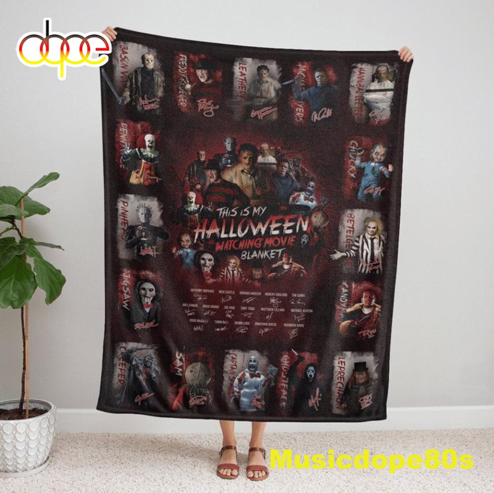 Full Horror Halloween Movie Blanket