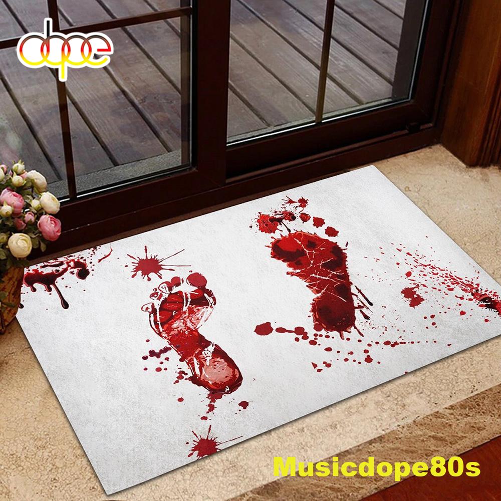 Halloween 2022 Bloody Footprint Horror Doormat Home
