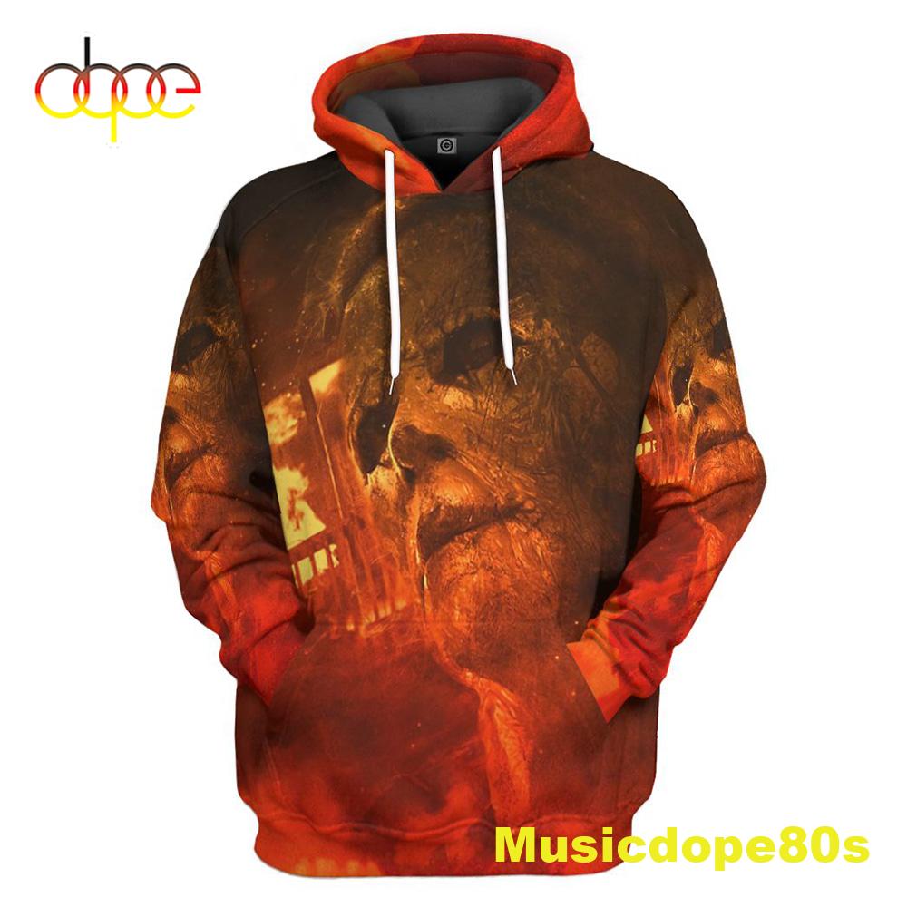 Halloween 2022 Kills Michael Myers Face Fire Color Hoodie