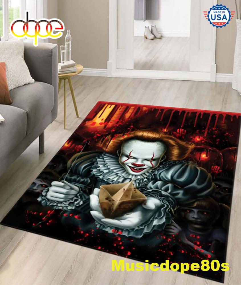 Halloween 2022 Pennywise IT Movie Halloween Rug Carpet Living Room Decor