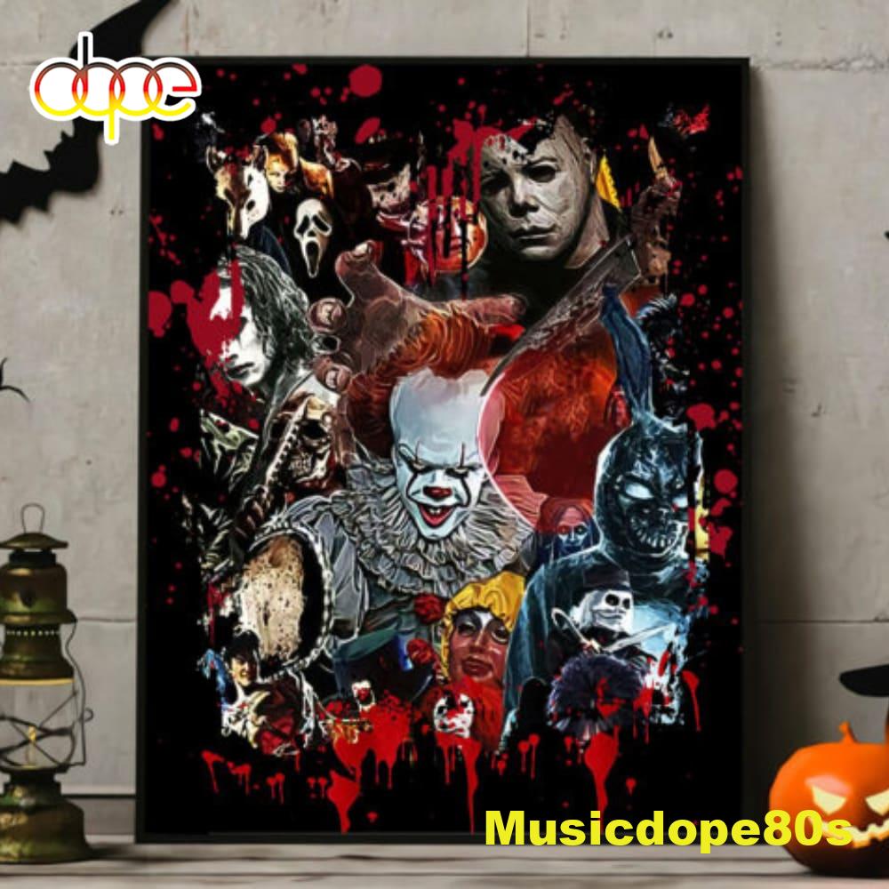 Halloween Characters Horror Friend Poster Canvas