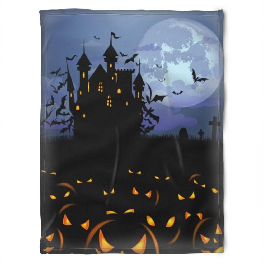 Halloween Haunted House Sherpa Blanket Halloween Adult Blanket Halloween Gift Halloween Decor