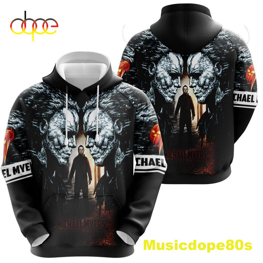 Halloween Hoodie Michael Myers Hoodie Halloween Michael Myers Face To Face White Black All Over Print Shirt