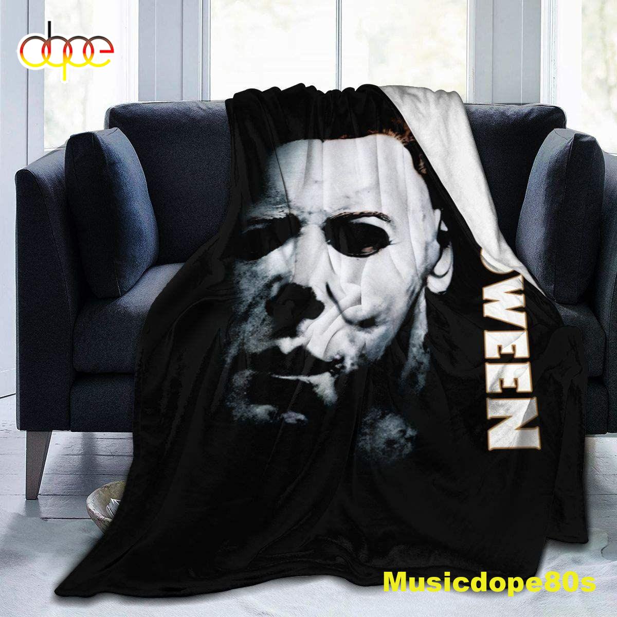 Halloween Michael Myers Ultra Soft Warm Micro Fleece Throw Blanket Sherpa Plush Fleece Wearable Throw Blankets For Bed Couch Living Room