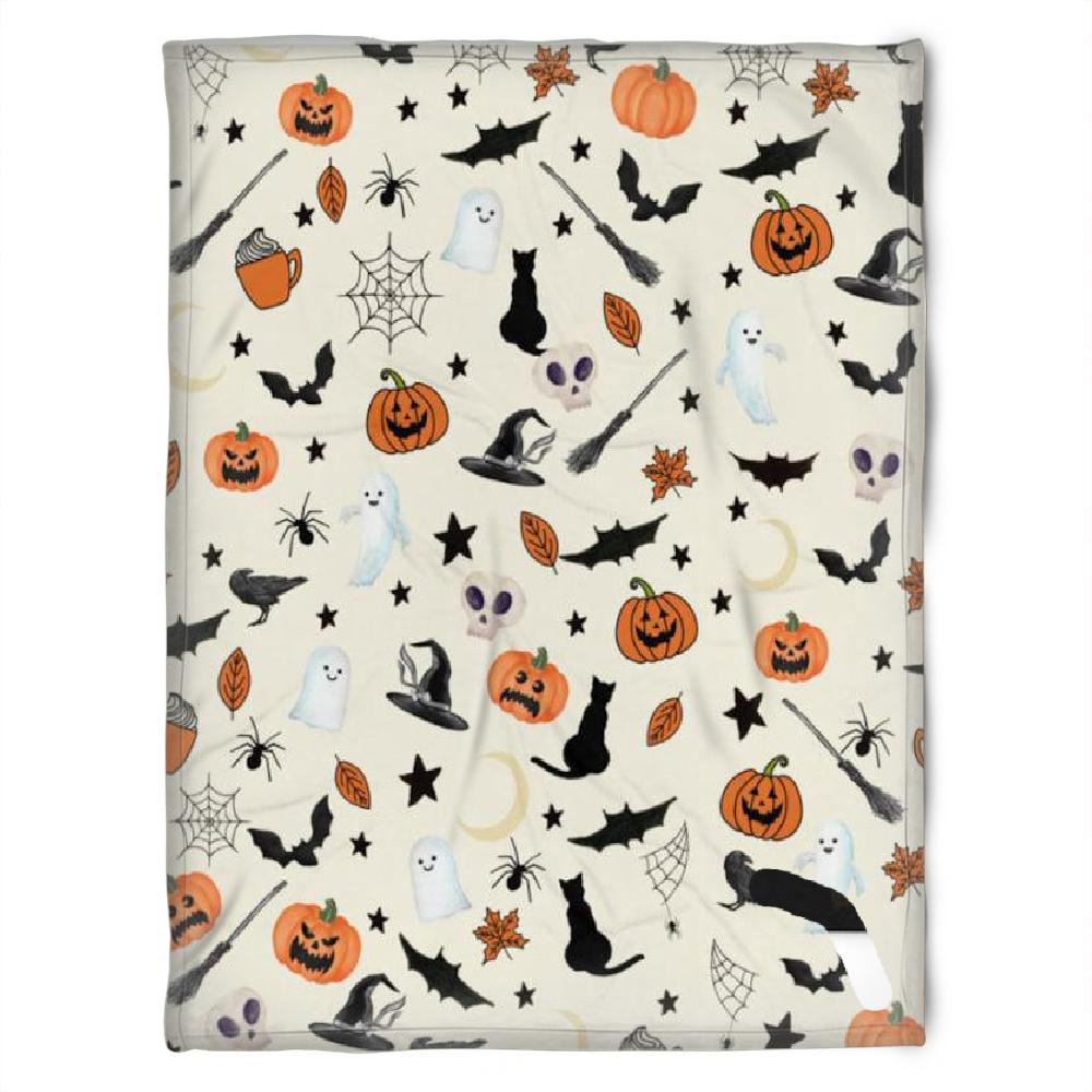 Halloween Pattern Witch Things Sherpa Blanket Halloween Adult Blanket Halloween Gift Halloween Decor