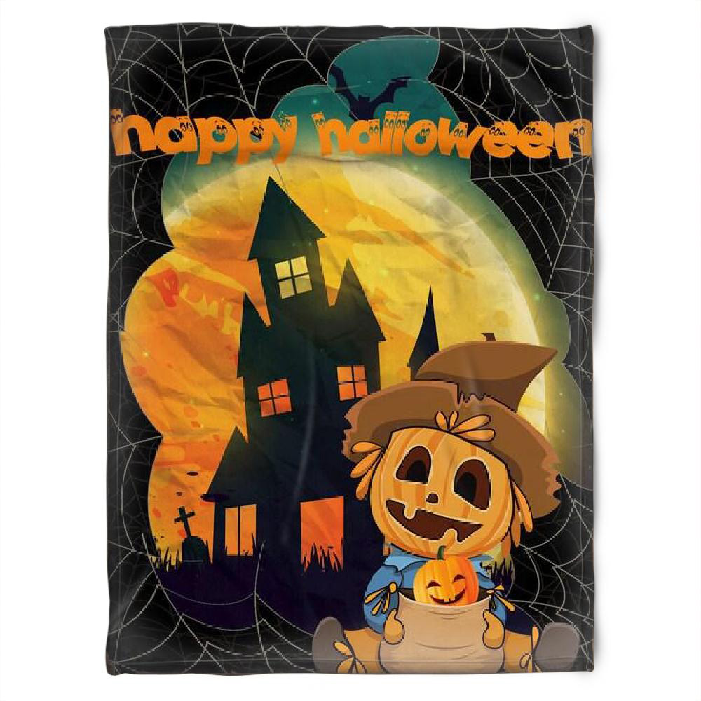 Halloween Pumkins In The Night Sherpa Blanket Halloween Adult Blanket Halloween Gift Halloween Decor