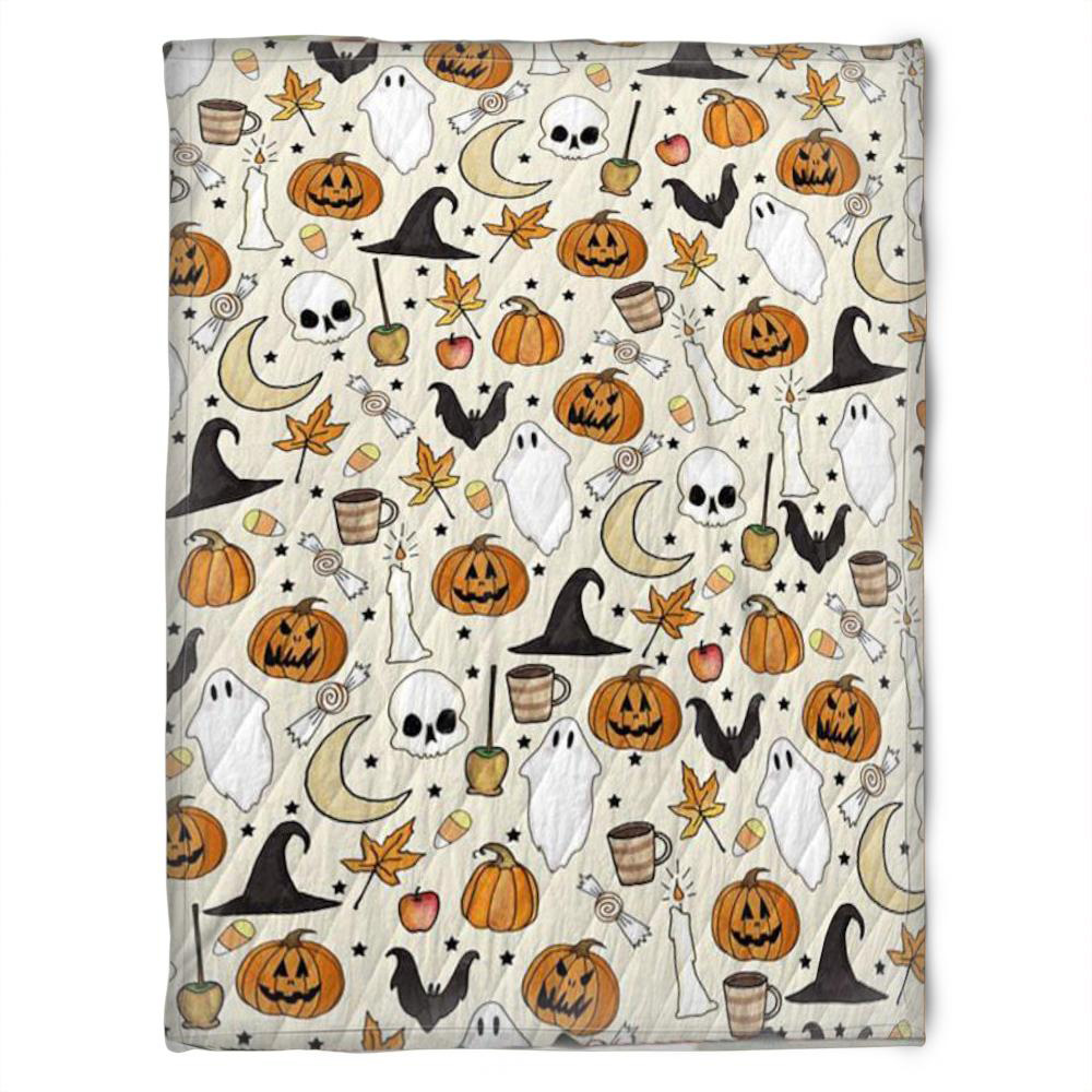 Halloween Spirit With Pumkins Sherpa Blanket Halloween Adult Blanket Halloween Gift Halloween Decor