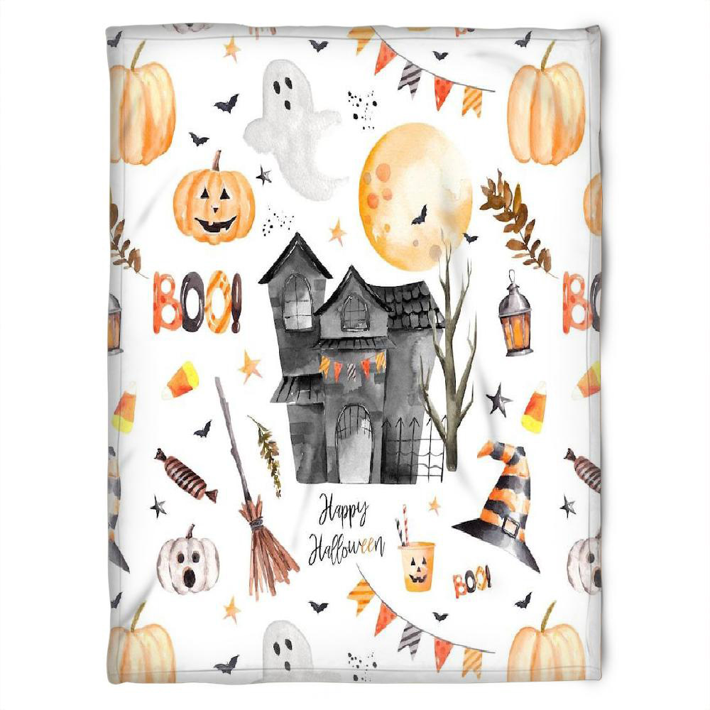 Halloween Spooky Night Sherpa Blanket Halloween Adult Blanket Halloween Gift Halloween Decor