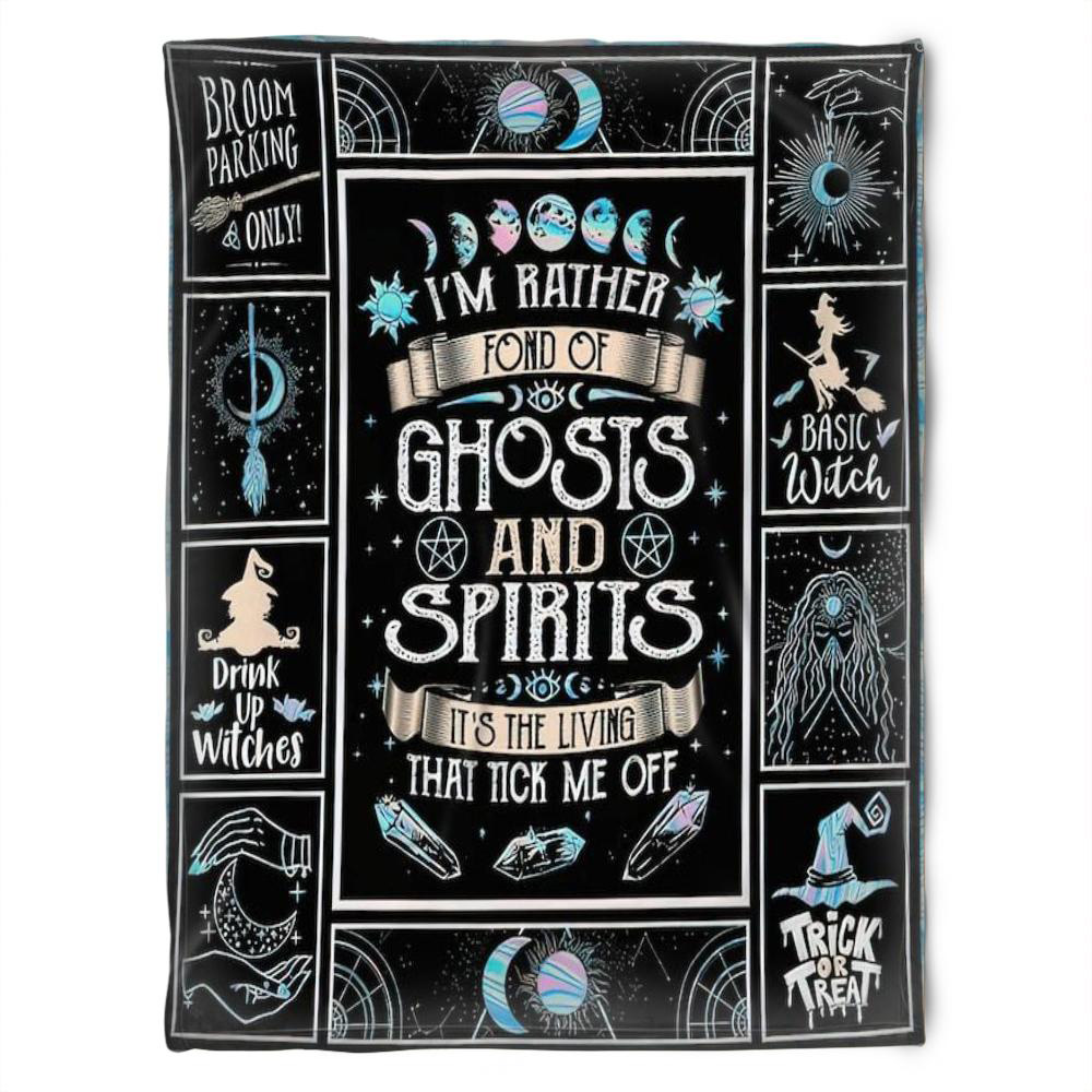 Halloween Witch Ghosts Spirit Sherpa Blanket Halloween Adult Blanket Halloween Gift Halloween Decor