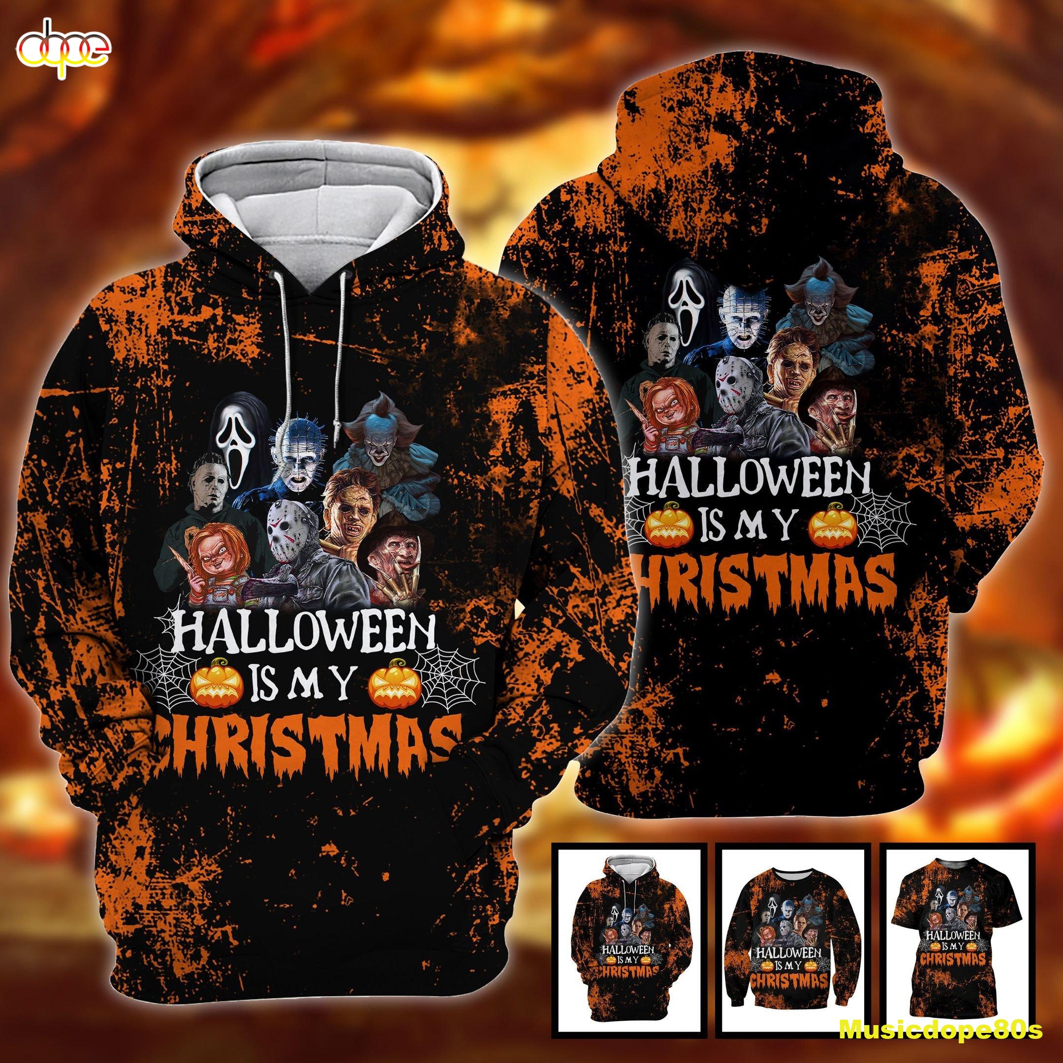 Horror Characters Halloween Is My Christmas Horror Movie Halloween All Over Print 3D Shirt