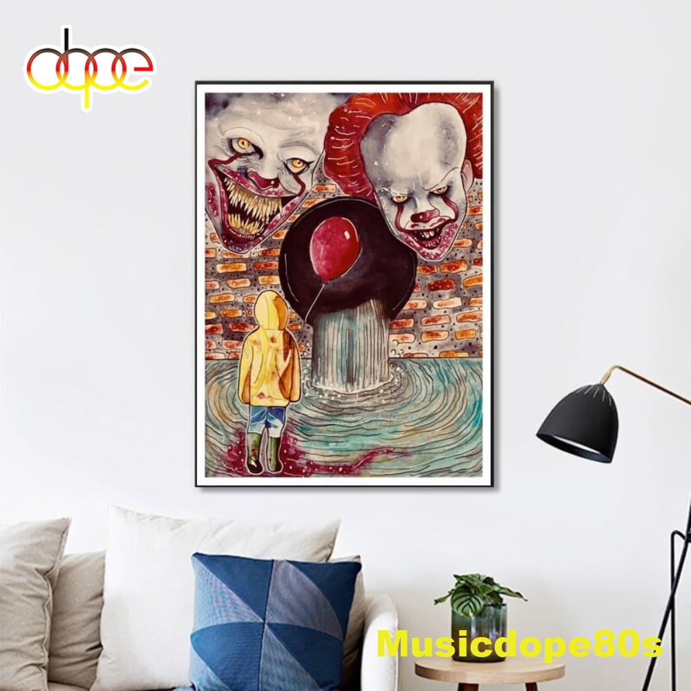Horror Movie Clown Back To The Soul Night A Wall Art Home Decor Poster Canvas