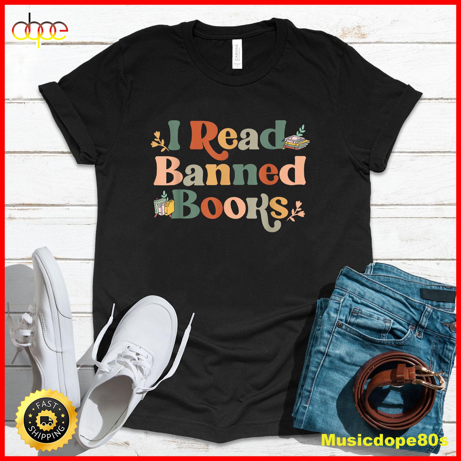 I Read Banned Books Week Librarian Freadom Reader Nerd Men T Shirt