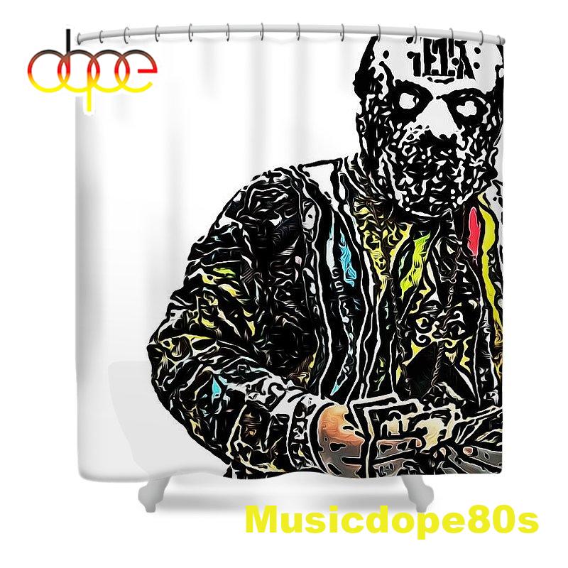 Jason Voorhees Big Paper Poster Red Shower Curtain
