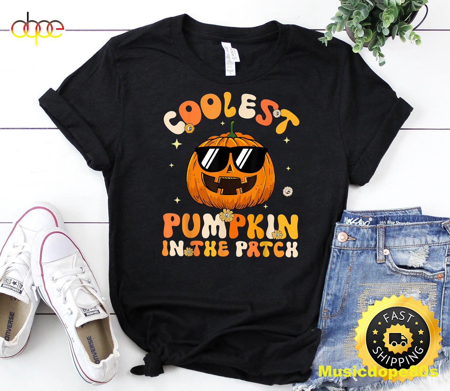 Kids Coolest Pumpkin In The Patch Halloween Boys Girls Men T Shirt