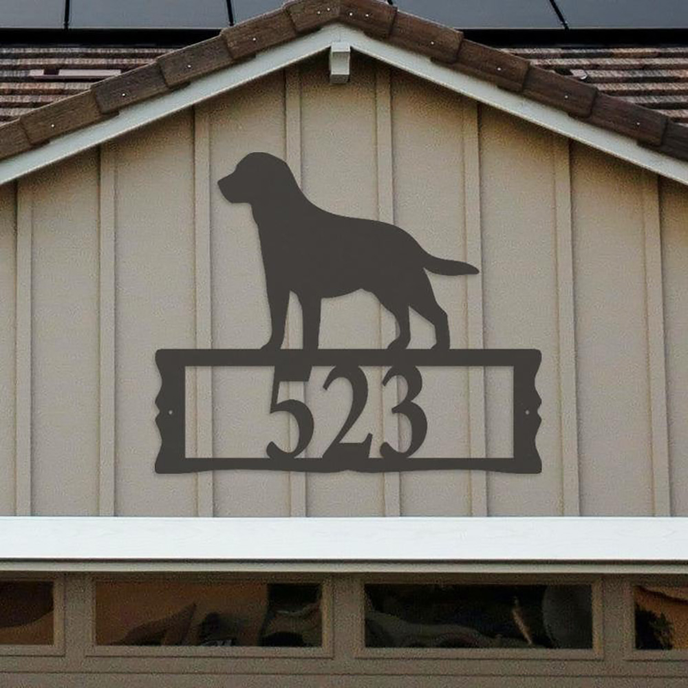 Labrador Retriever Metal Address Plaque For House Metal Address Number Sign Front Porch Address Sign