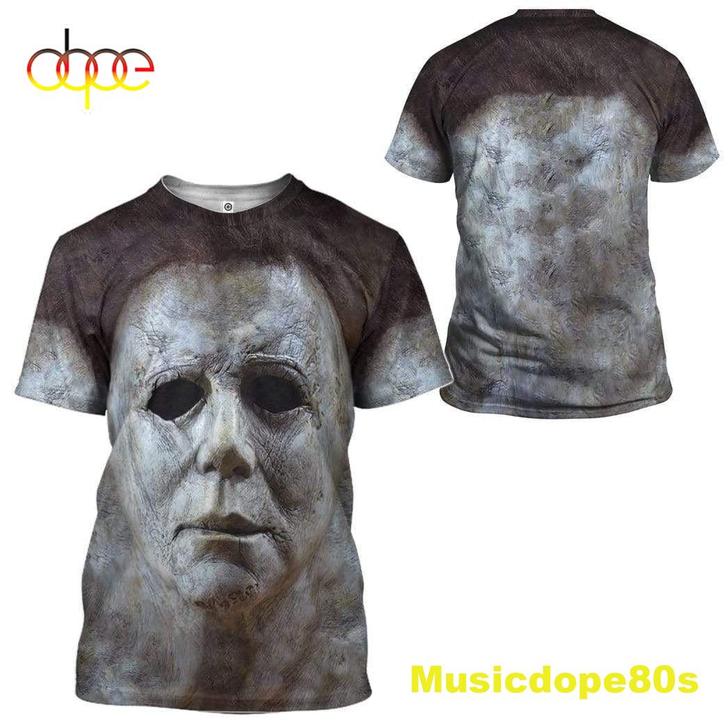 Michael Myers Face 3D Grey All Over Print Shirt