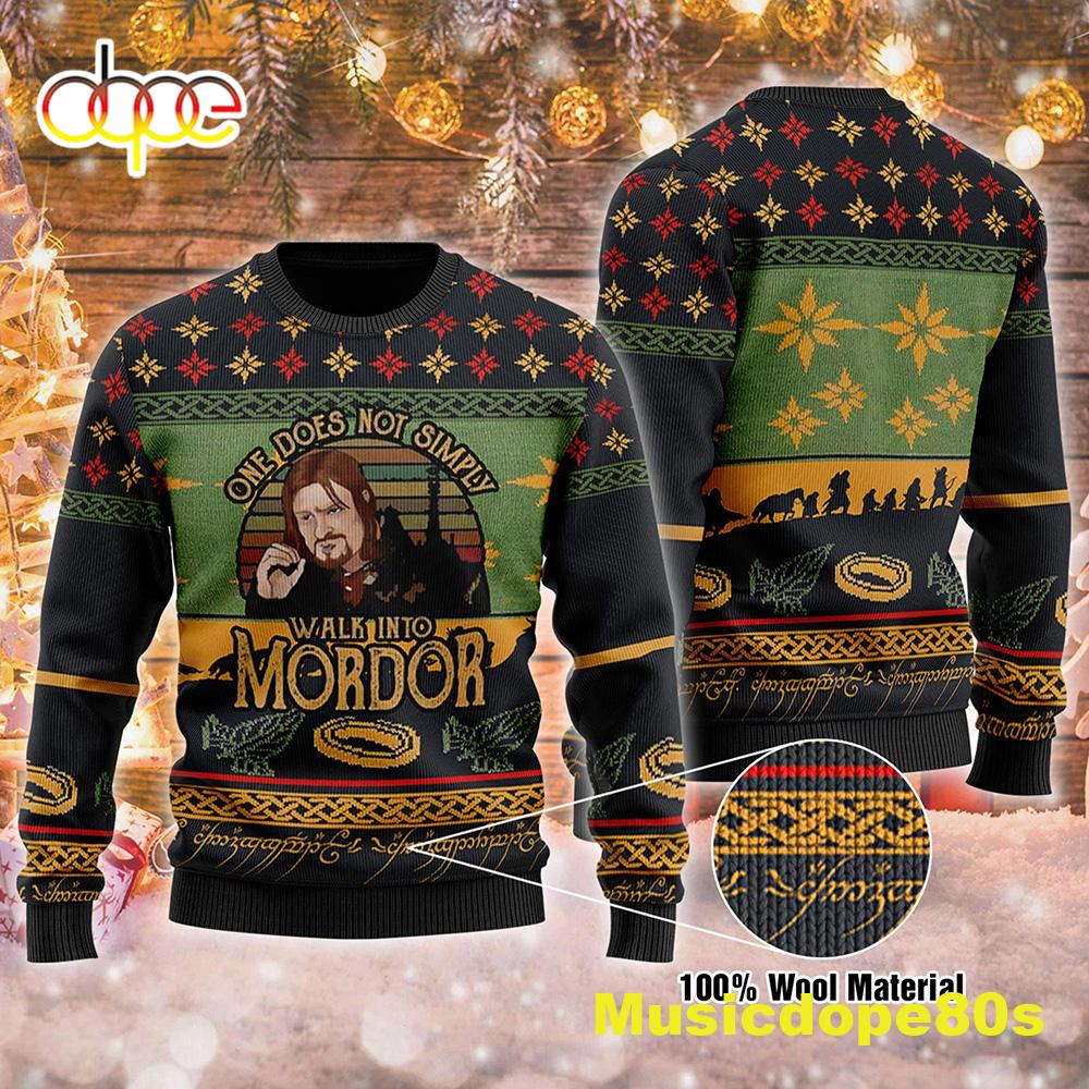 One Does Not Simply Walk Into Mordor Ugly Christmas Halloween 2022 Sweater