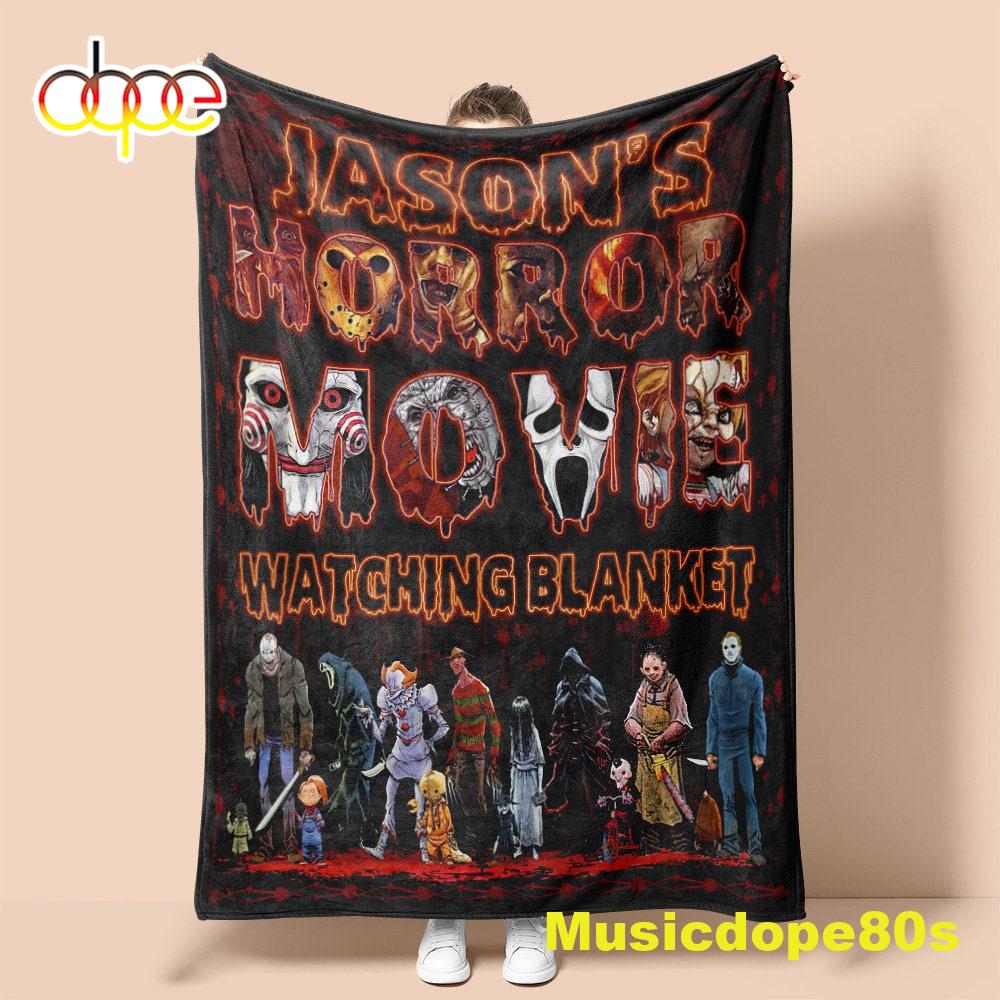 Personalized Name This Is My Horror Movie Watching Halloween Gift Blanket