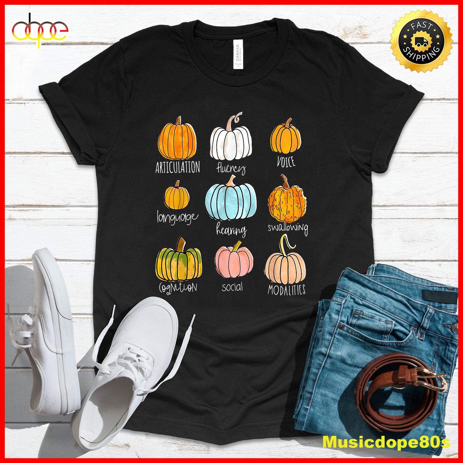 Retro Speech Therapy Pumpkin For Sped Teachers SLP Pumpkin T Shirt
