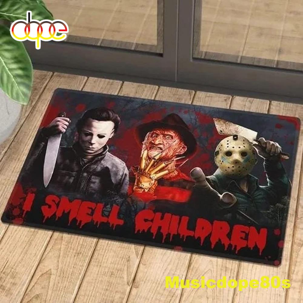 Scary Halloween Decorations Funny Welcome Horror Movie Characters Doormat