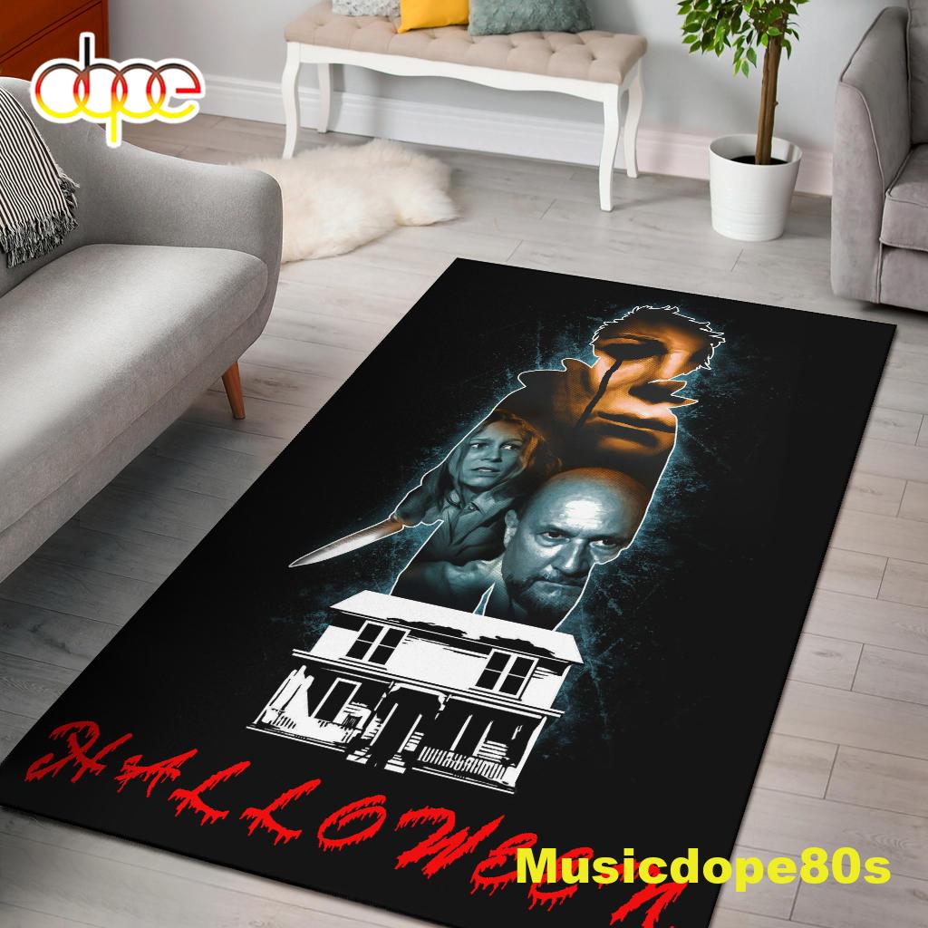 Scary Michael Myers Blood Tears With Knife Living Room Rug