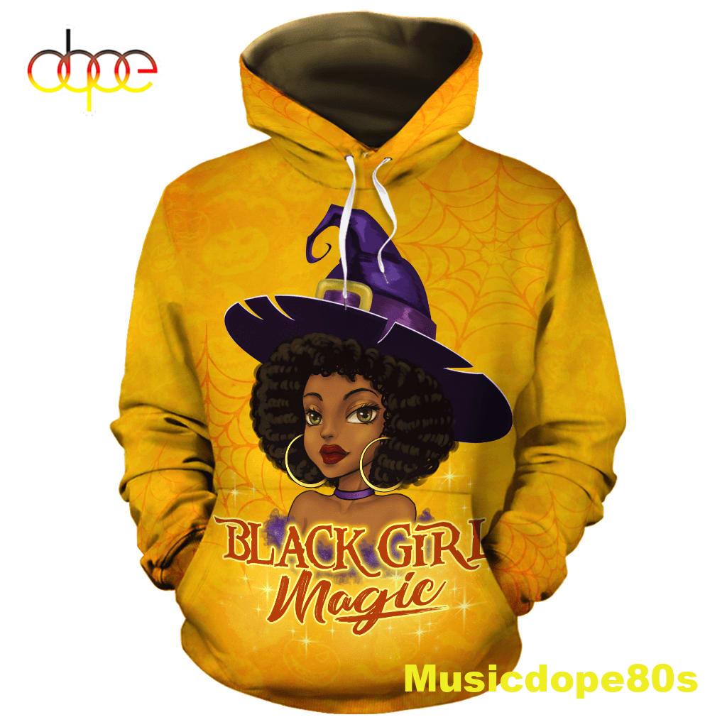 Spiderweb Black Girl Magic Halloween Yellow 3D All Over Print