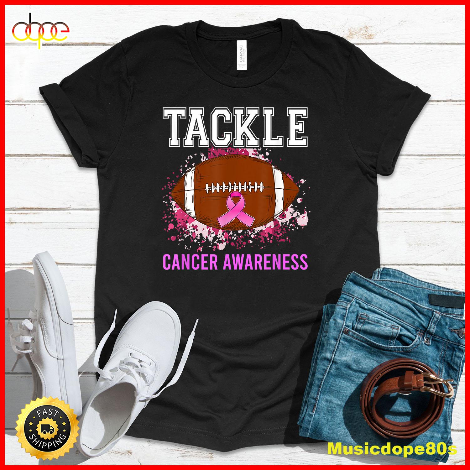 Tackle Football Breast Cancer Awareness Football Men Boys T Shirt
