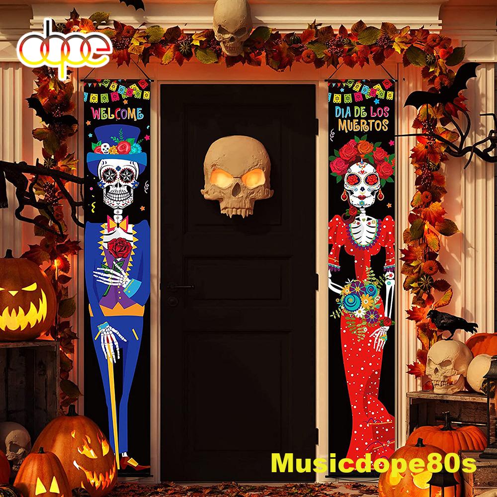 Welcome Halloween For Festival Indoor Outdoor Decoration Door Banner 1
