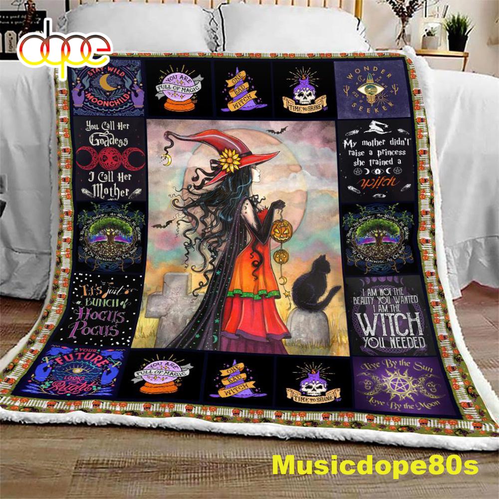 Wicca Witch Halloween Sofa Fleece Throw Blanket