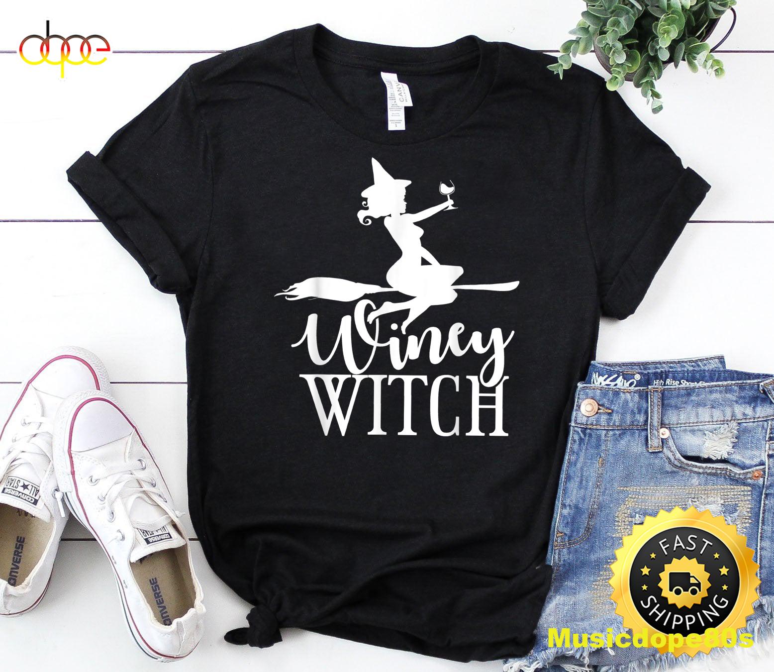 Winey Witch Funny Adult Humor Halloween T Shirt