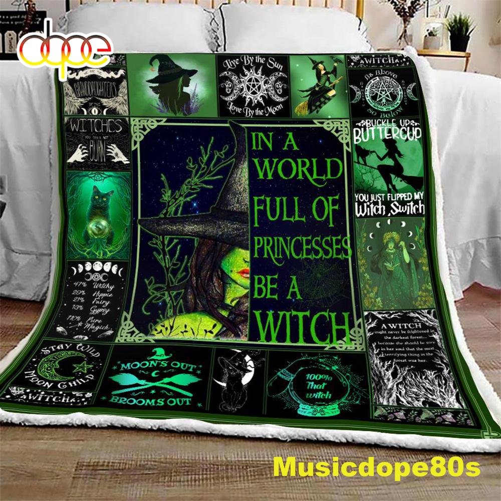 Witch Buttercup Halloween Sofa Fleece Throw Blanket