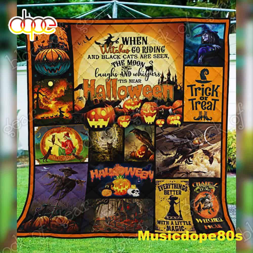 Witches Go Riding Halloween 3D All Over Printed Quilt Blanket