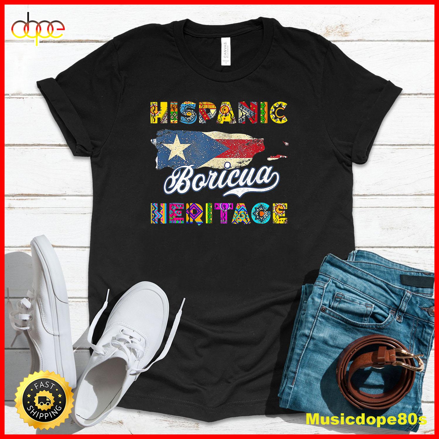 Women Men National Hispanic Heritage Month Puerto Rico Flag T Shirt
