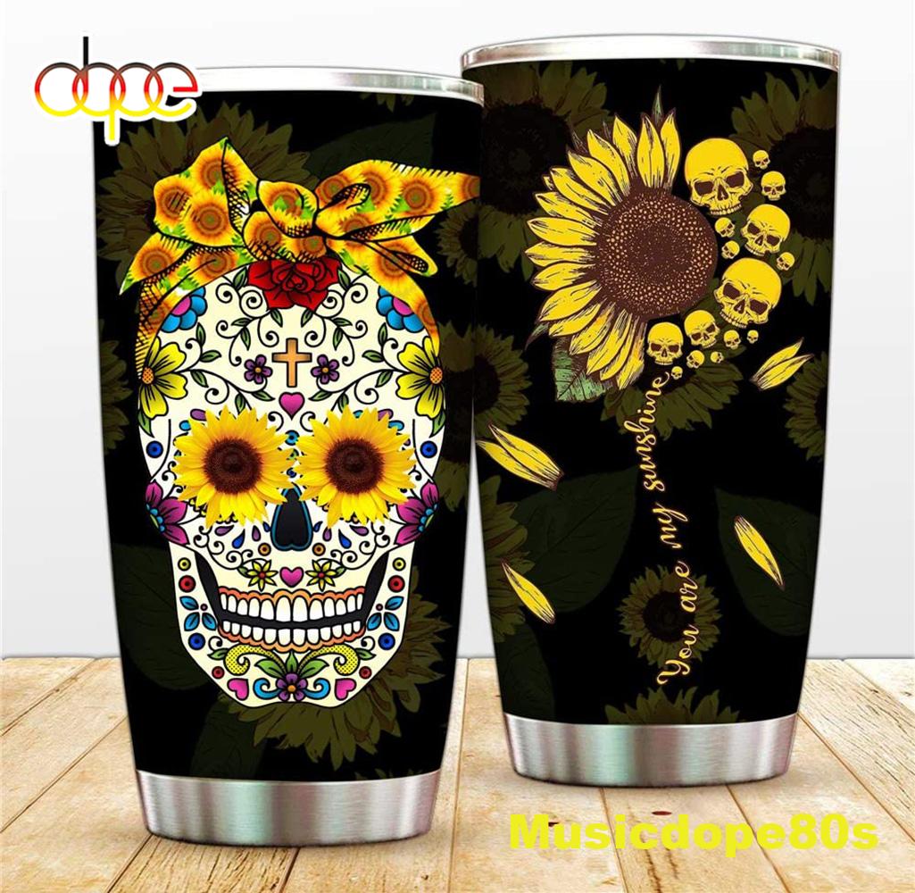 You Are My Sunshine Coffe Sunflower Stainless Steel Halloween Tumblers Cup