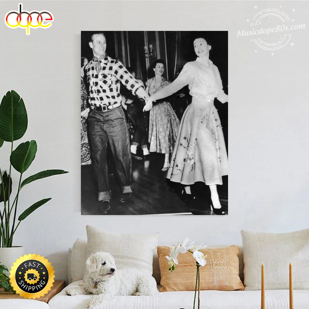 Queen Elizabeth II And Prince Philip Happiness Poster Canvas