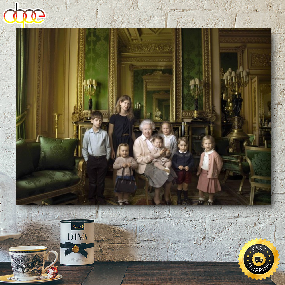 Queen Elizabeth II With Children Poster Canvas
