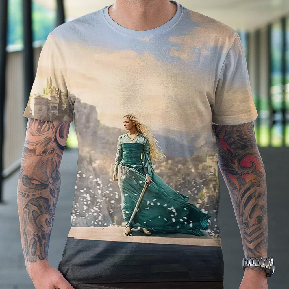 Lord of the Rings The Rings Of Power Poster Galadriel All Over Print Shirt