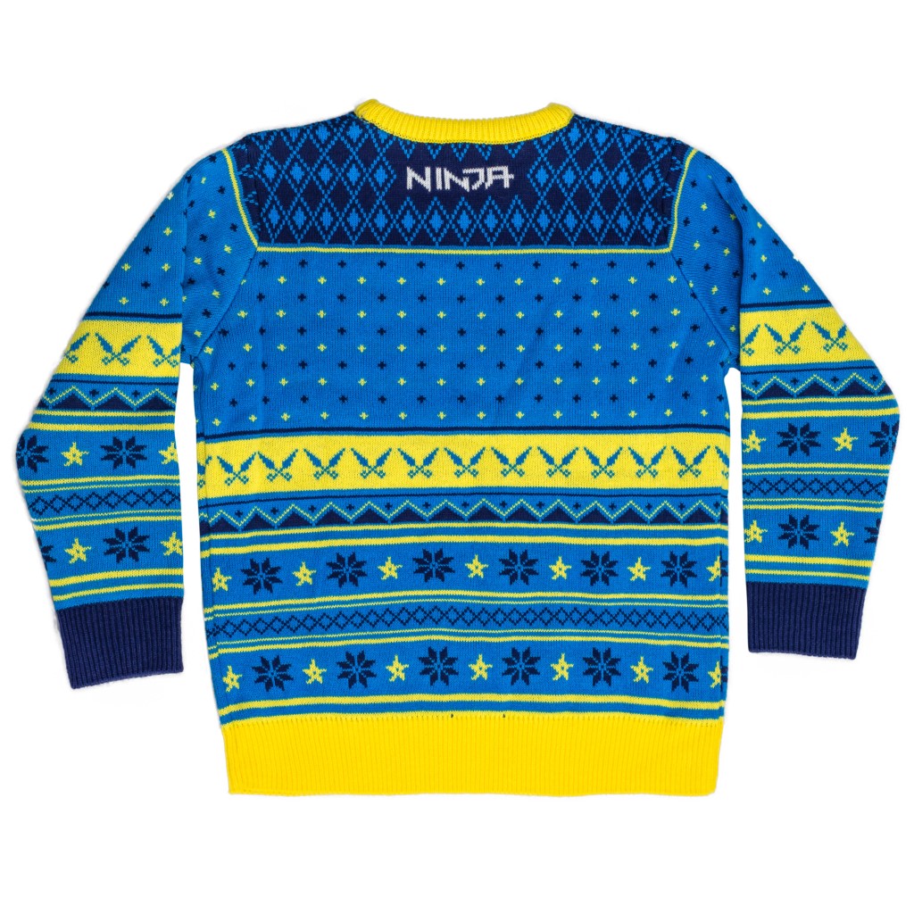 Fortnite Ninja Logo Ugly Christmas Sweater Shurikens Pattern